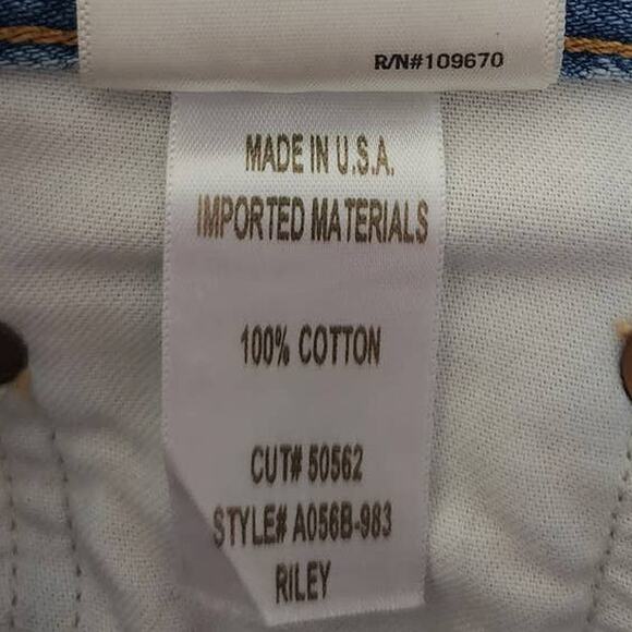 Agolde Riley High Rise Straight Crop in Shatter Button Fly Destroyed Jeans - Picture 14 of 15